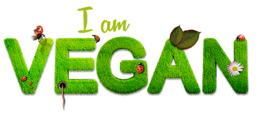 “I am VEGAN” written with green grass letters with insects on them