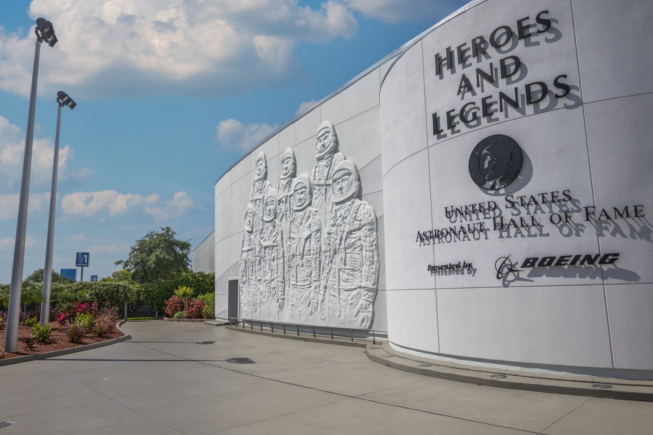 The entrance of Heroes and Legends at Kennedy Space Center in Florida