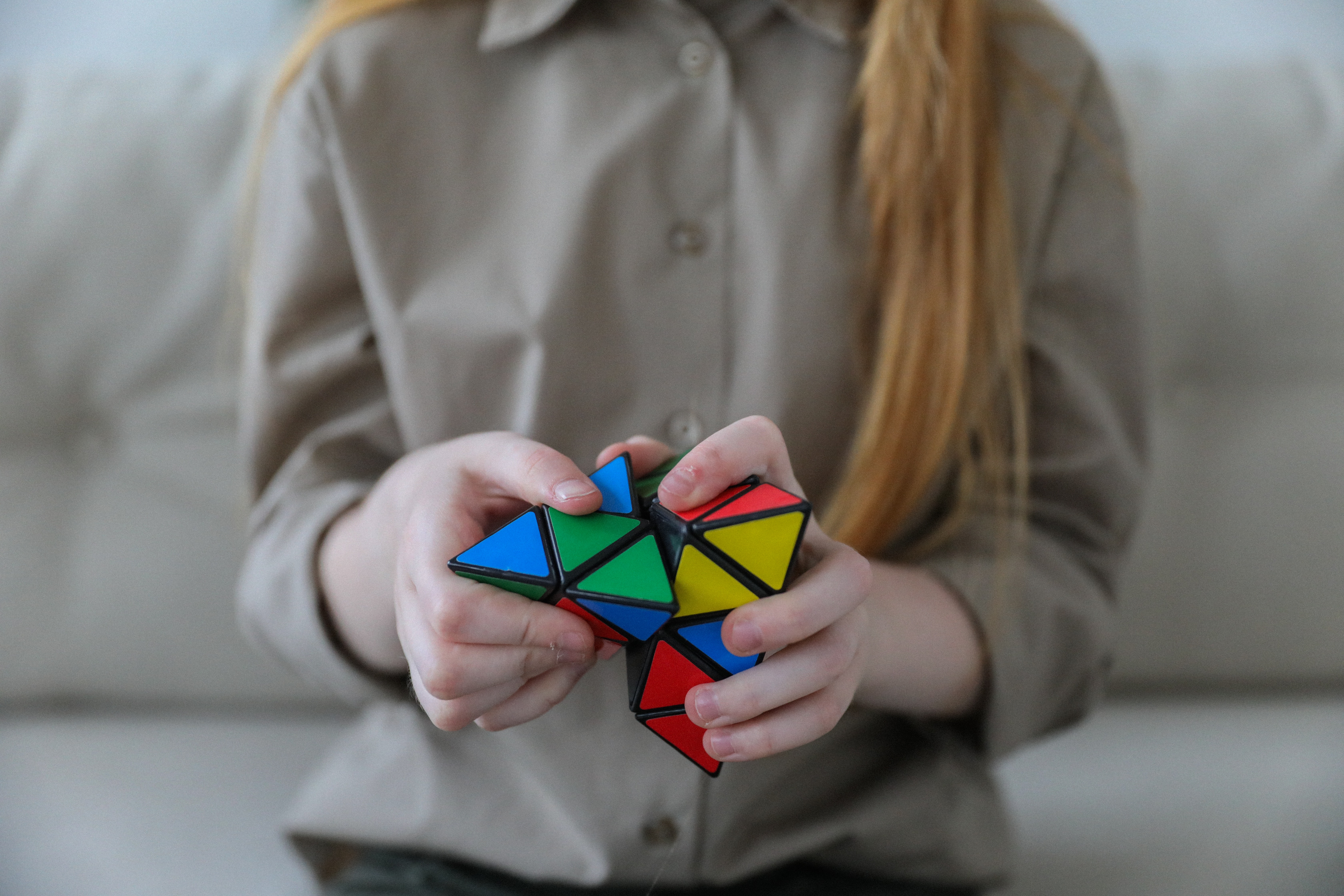 playing with a unique rubik cube