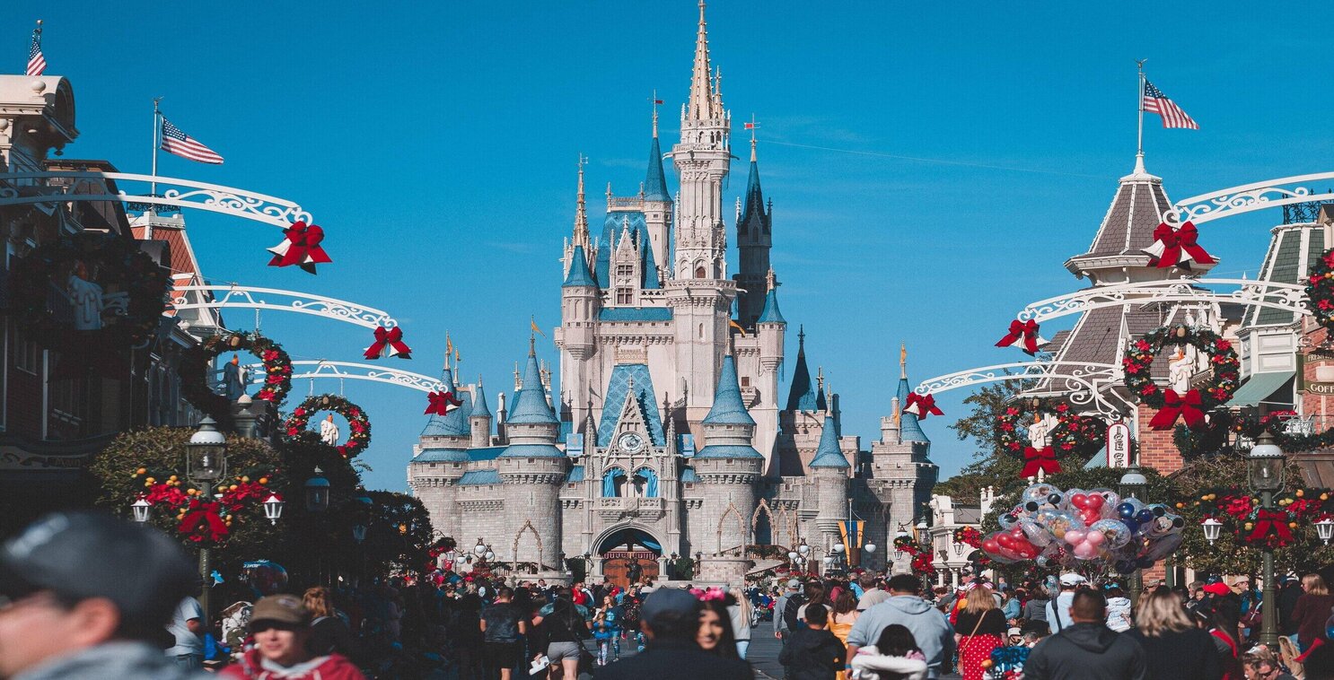 View of Walt Disney castle at Walt Disney World Resort in Orlando with the crowd. Photo by Craig Adderley