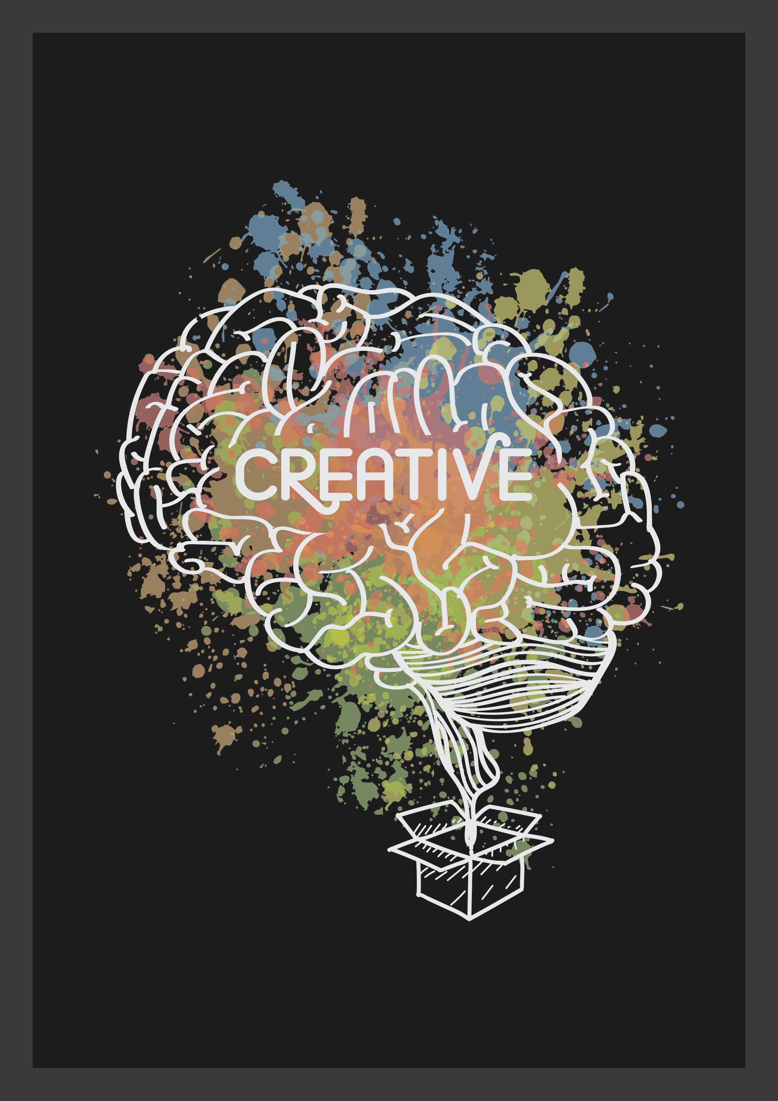 Creative thinking represented as a brain out of the box